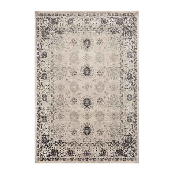 Luxe Weavers Vintage Floral Gray 8x10 Area Rug, Stain Resistant Modern Rug