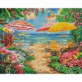thumbnail image 1 of Cuadros Decorativos Ocean Resort bordado completo hilo de algodón ecológico 11CT punto de cruz contado (ACC-147 Wdftyju de costura negro 4 estilos, 1 of 9