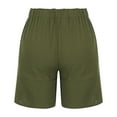 thumbnail image 4 of WIZUTIZ Womens Athletic Shorts Wide Leg Relaxed Active Loose Shorts High Rise Solid Trousers Knee-Length with Pockets Drawstring Asymmetrical Trousers for Lady Fitness Party Green Linen, 4 of 6