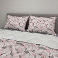 thumbnail image 2 of Mid Century Comforter & Sham Bedding Set, Grid of Random Geometrical Shapes and Lines Modernist Approach, 3 pcs Duvet Set Microfiber Filling Quilt, 5 Sizes, Pale Pink Beige Grey, by Ambesonne, 2 of 4