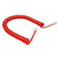 thumbnail image 1 of Cable modular en espiral de 4 núcleos para teléfono/auricular RJ9, rojo, 1 of 5