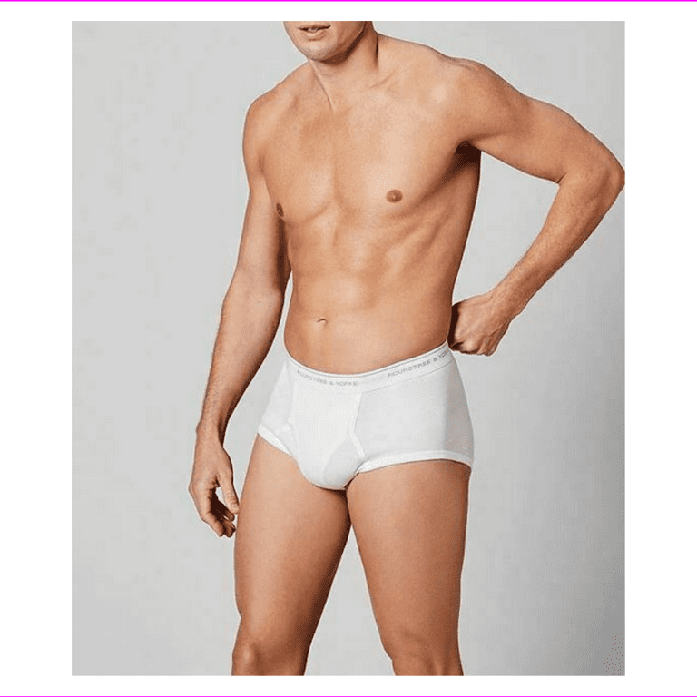 RoundTree and York 3 Pack Full-Cut Briefs Men's 100% Cotton BigandTall  White Size 46