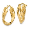 thumbnail image 2 of 14k Twisted Hoop Earrings 14k Yellow Gold Earrings, 2 of 4