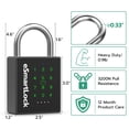 thumbnail image 4 of Dhiedas New Smart Padlock with Key, Heavy Duty Combination Padlock, RFID Pad Lock with Codes Bluetooth APP Access, Outdoor Waterproof Electronic Key Lock for Gate Fence Shed L, 4 of 7