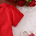thumbnail image 6 of Girls Solid Color V Neck Short Sleeve T-Shirt Kids Mesh Cutout Splicing Shoulder Stitching Blouse Breathable Casual Summer Tee Top for Daily Wear(Red,11-12 Years), 6 of 9