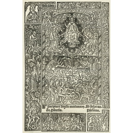 Facsimile Of The Last Judgement From Heures A Lusaige De Rome With Device Of Philippe Pigouchet Printed Paris 1498 From A Catalogue Of A Collection Of Engravings Etchings And Woodcuts By Richard Fishe