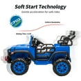 thumbnail image 3 of Hikiddo 2-Seater Ride on Car Truck, 24V 4WD Ride on Toy Electric Car for Kids Boys w/Remote, Bluetooth - Blue, 3 of 10