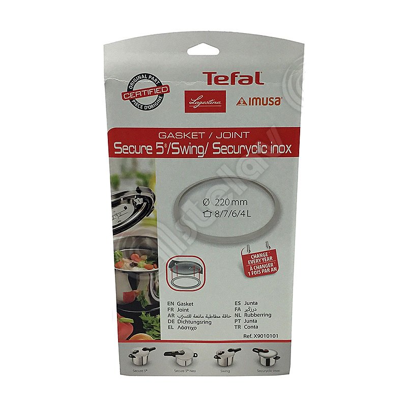 Tfal X90101 Seal Secure 5 Gasket for Stainless Steel Pressure Cooker