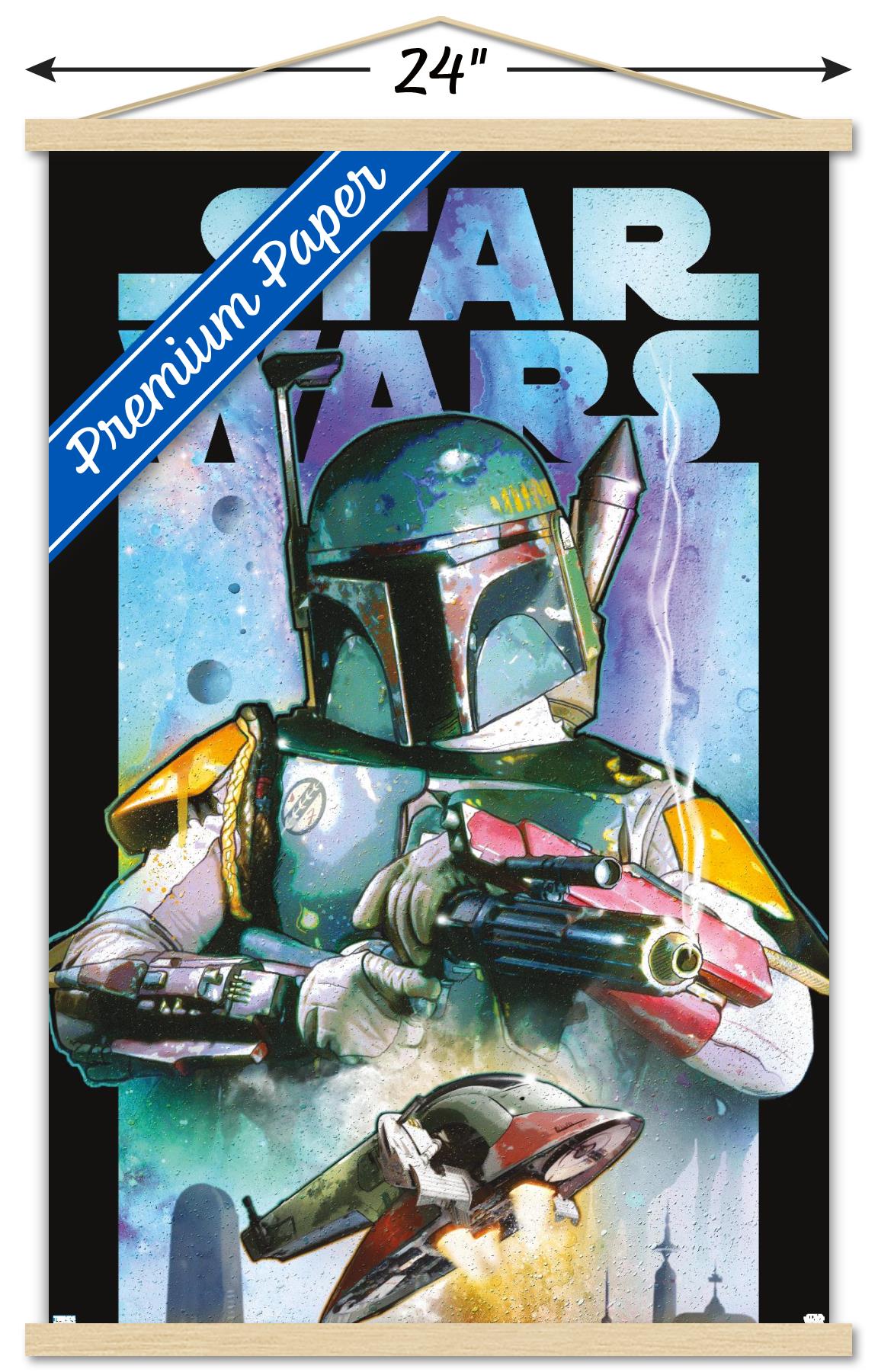Star Wars: Saga - Boba Fett - Collage Wall Poster with Wooden Magnetic Frame, 22.375" x 34"