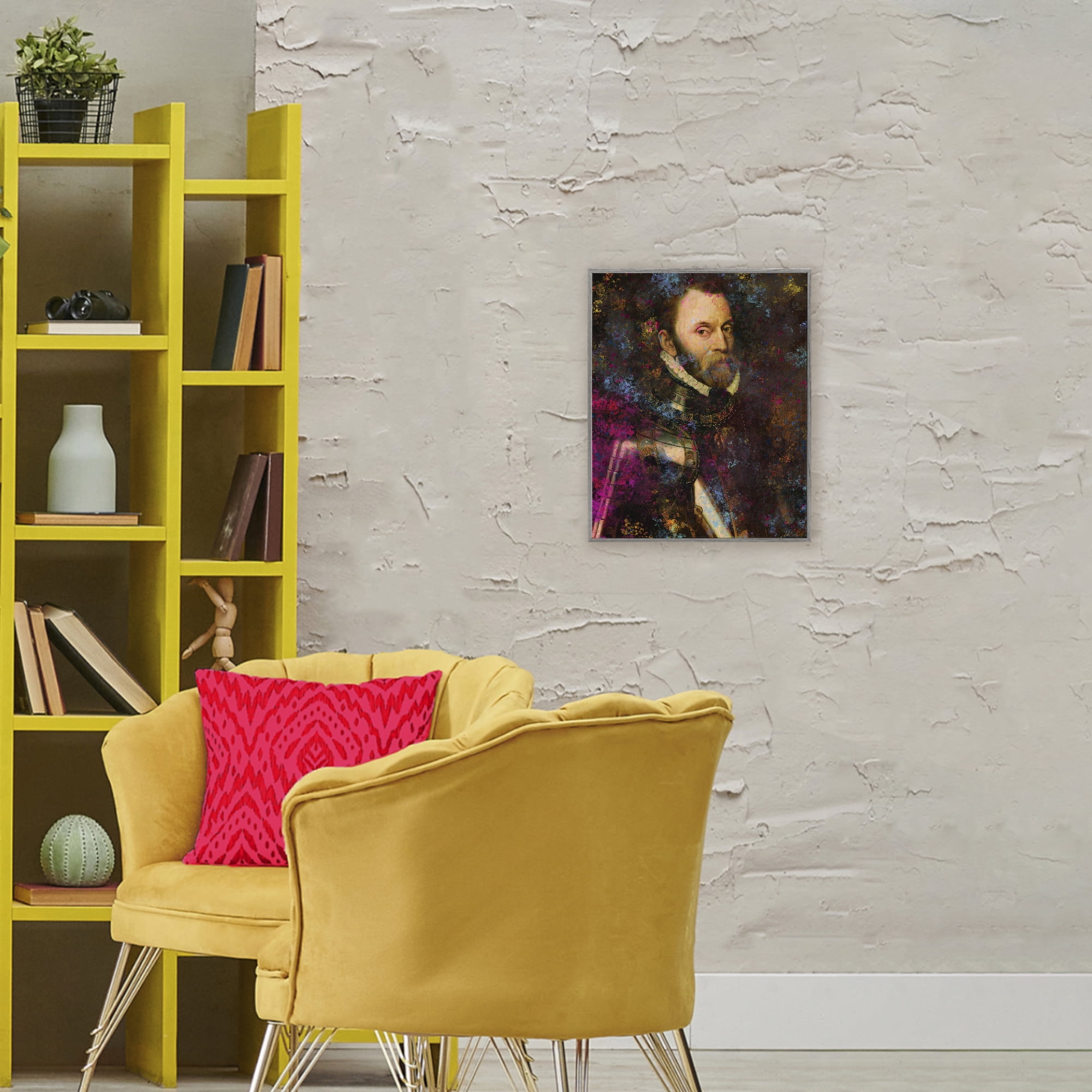 Stupell Industries Dappled Royalty Portrait Gray Framed Giclee Art, design by Sarah Adams