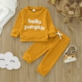 thumbnail image 3 of Vedolay Two Piece Sets for Boy Boys' 2 Pieces Print Round Neck Long Sleeve Tee and Waist Pants Set,Orange 6-12 Months, 3 of 4