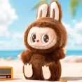 thumbnail image 4 of Figura de Anime Kawaii Labubu caja ciega tiene un asiento serie PVC colgante muñeca modelo juguete monstruo púrpura llavero niños regalos de cumpleaños, 4 of 5