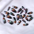 thumbnail image 4 of ONLYEOR Long Almond Press On Nails, Pumpkin Ghost & Moon Design, Spooky Fake Nails for Themed Party Styling, 4 of 8