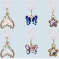 thumbnail image 6 of 1 Box 6Pcs Butterfly Dust Plug Charm Type C Dust Plug Charms Bulk Glass Colorful Cute Stars Fishtail Protector Charging Port Pendant for DIY Phone Earphone Caps Crafts DIY Supplies Women Adults, 6 of 6