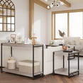 thumbnail image 6 of 40" Farmhouse Console Table, Slatted 2-Tier Entryway Table with Storage Shelf, Grey Sofa Table for Living Room, Hallway, or Foyer, Grey, 6 of 7