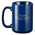 thumbnail image 2 of Christian Art Gifts Large Ceramic Coffee & Tea Mug for Men, Women, Pastors & Grads: Faithful Servant Inspirational Bible Verse, Lead/Cadmium-free Non-toxic Novelty Drinkware, Navy Blue & Gold, 14 oz., 2 of 4