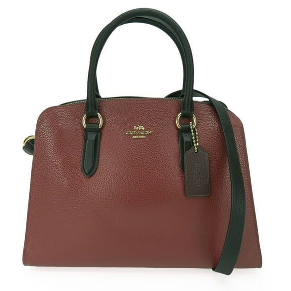 Pre-Owned Coach Handbag Channing Carryall 76089 Leather Bordeaux Black Shoulder... (Good)