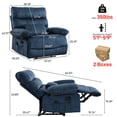 thumbnail image 3 of HOMYEDAMIC Oversized Recliner Chair, Plus Size 28 inch Large Wide Seat Manual Flannel Recliner with Pockets & Massage Pillow 350 lb Capacity for Living Room Adults, 3 of 7