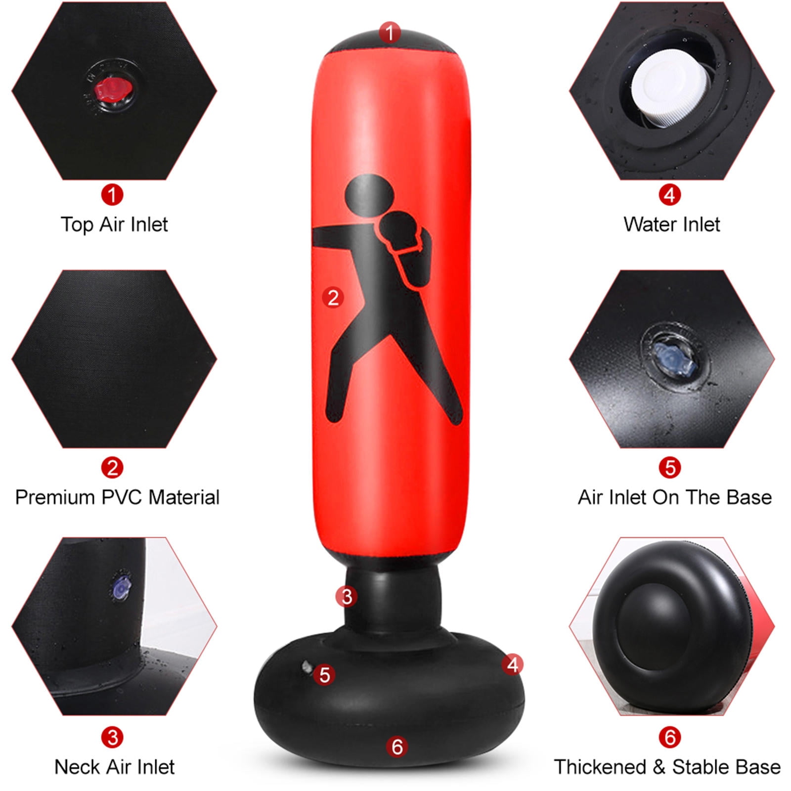 Yajisi 5.2‑ft Inflatable PVC Punching Bag – Lightweight, Durable, Easy‑Inflate Fitness Target for Indoor & Outdoor Use