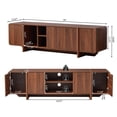 thumbnail image 5 of Weselon 70" Curved Edge TV Stand for TVs up to 75", Mid-Century Modern Entertainment Center with Sliding Doors, Walnut Media Console Storage Cabinet, 5 of 13
