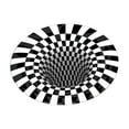 thumbnail image 3 of Advancent Optical Illusion Rug 3D Optical Illusions Bedside Rug Rug Area Kits de decoración para fiestas Blanco negro 80cm, 3 of 6