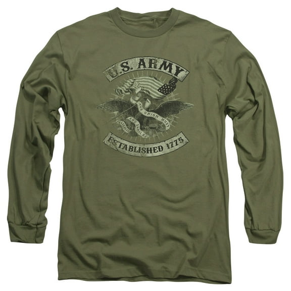 Army Union Eagle Long Sleeve T-Shirt Adult 18/1 Military Green