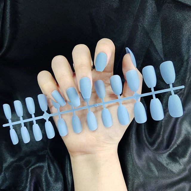 24Pcs DIY Charmful Art Consejos de uñas mate naturales Presione shamjiam Tabletas de mejora de uñas