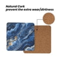 thumbnail image 4 of Multi-Shape Mdf Cork Coaster 4 Pieces Of Anti-Slip, Anti-Wear And Anti-Fouling 3.9in Easy To Clean And Stable Structure Steelblue Marble_3 Square, 4 of 7