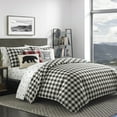 thumbnail image 2 of Eddie Bauer  Mountain Plaid Black and Off-White Duvet Cover Set, 2 of 5
