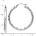 thumbnail image 3 of 14K White Gold Jbsp's Polished Hoop Earrings (36 X 35) Made In Peru 21w, 3 of 6