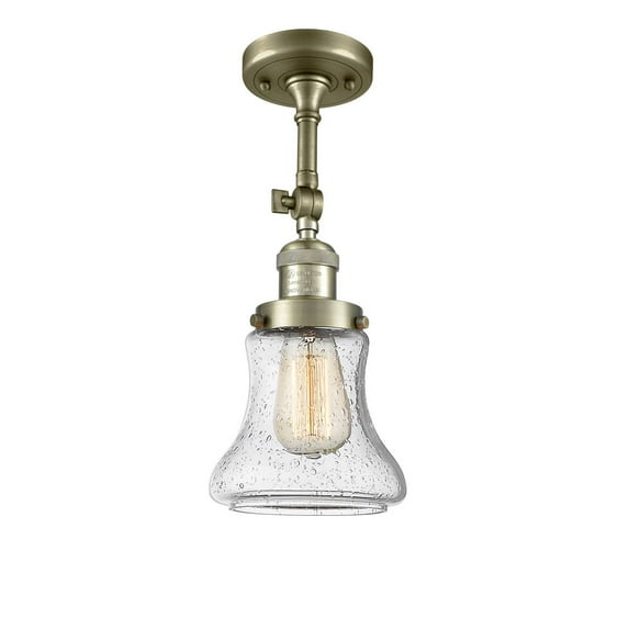 Innovations 1-LT LED Bellmont 6.5" Semi-Flush Mount - Antique Brass - 201F-AB-G194-LED