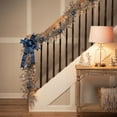 thumbnail image 3 of Northlight Pre-lit Metallic Artificial Christmas Tinsel Garland - 9' x 12" - Silver - Clear Lights, 3 of 9