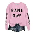thumbnail image 2 of Game Day Football Sweatshirts For Women - Long Sleeve Football Shirts, Cute Cheer Mom Shirt, Crewneck Pullover Tops, 2 of 4