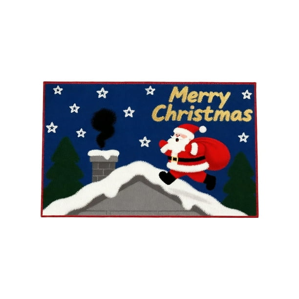 Decoraciones de Navidad para el Hogar Alfombra de Navidad Cristal Peluche Uso de Cocina Del Hogar Baño Impermeable Alfombra de Pie Decoración Del Hogar Alfombras de Cocina para el Piso
