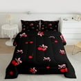 thumbnail image 2 of Castle Fairy 3-Piece Queen Comforter Set, Pink Bow Cherry Design, 2 of 8