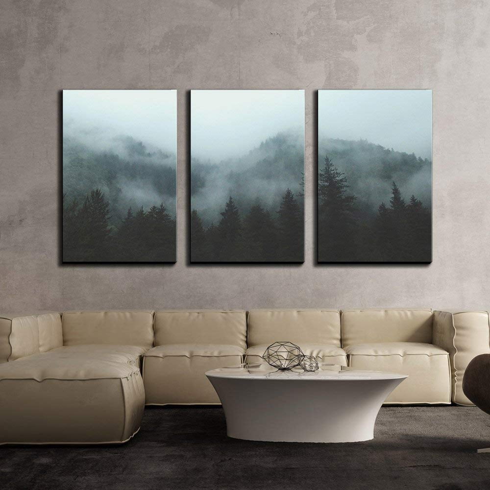 Winter Snow Sunset Mountains Dogs Landscape Wall Art Canvas Pictures 
