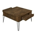 thumbnail image 2 of Topline Home Furnishings Table basse carrée avec 2 tiroirs, chêne rustique, 2 of 4