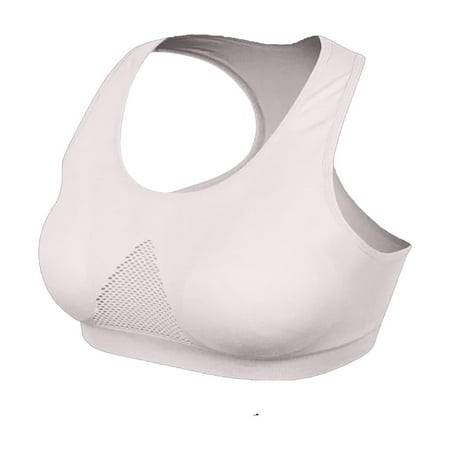 Mrat Sports Bras for Women Racerback Tank Tops with Padded Seamless High Support for Yoga Gym Workout Bra S-1 White L