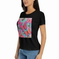 thumbnail image 4 of Womens Oversized Tshirt Graphic Butterfly Tees Crew Neck Summer Short Sleeve Cute Casual Basic Tees Tops S-3XL, 4 of 8