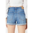 thumbnail image 4 of Women's Summer Casual Sexy Cute Denim Jean Shorts Pants - Rolled Hem Distressed Ripped Denim Shorts LT6763PM Blue, 4 of 7