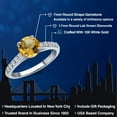 thumbnail image 2 of Gem Stone King 10K White Gold Yellow Citrine and Lab Grown Diamond Engagement Ring for Women | 1.50 Cttw | Round 7MM | Gemstone November Birthstone | Size 6, 2 of 6