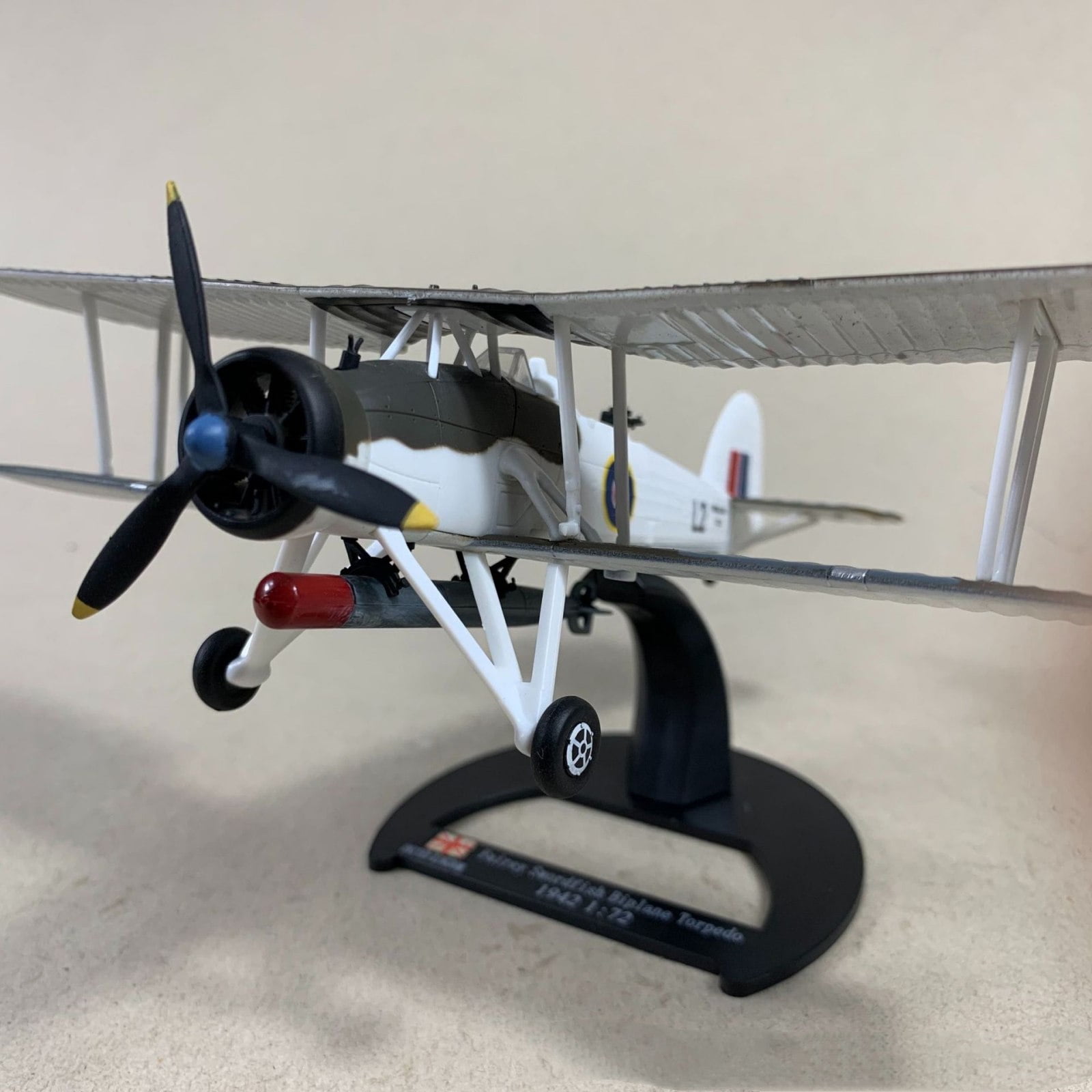 WWII Fairey Swordfish Diecast Alloy Model Airplane for Office Desk, Detailed Restoration, Aviation History Collectible
