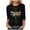 Black, variant on 3/4 Sleeve Shirts for Women Crew Neck Dragonfly Graphic Blouse Cute Boho Casual Cottagecore Tops Plus Size Funny Tees Dark Green for Size XL