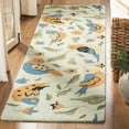 thumbnail image 2 of SAFAVIEH Blossom Megan Flower and Birds Wool Runner Rug, Sage/Multi, 2'6" x 10', 2 of 9