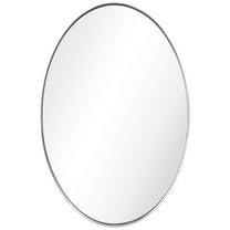 Empire Art Direct Ultra Stainless Steel Oval Wall Mirror- 24"x36" Brushed Silver Silver