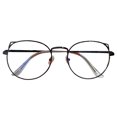 thumbnail image 2 of D-GROEE Blue Light Glasses Men Women, Cat Ears Round Metal Frame Clear Lenses, Round Clear Computer Gaming Eyewear, 2 of 8