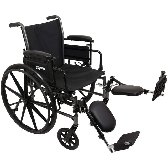 ProBasics Lightweight Wheelchair for Adults - Flip Back Height Adjustable Desk Arms with Elevating Leg Rest - 16" x 16" Seat
