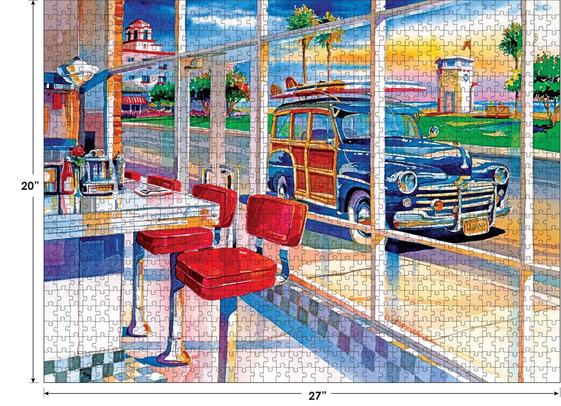 Cra-Z-Art California Dreams 1000-Piece Diner Hangout Jigsaw Puzzle