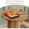 thumbnail image 5 of 39.4" H Small Dining Table, Round Circle Kitchen Table with Wood Strip Base and Footrest(4pc), 5 of 5