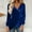 Sequin velvet tops-Blue, variant on Velvet Tops for Women Plus Size Ladies' fashionable casual solid color gold velvet sequin long sleeved V-neck top Gray XXL